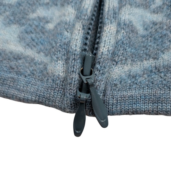 Pendleton Virgin Wool Full Zip Cardigan Sweater Women Large Teal Granny Paisley - Picture 3 of 8